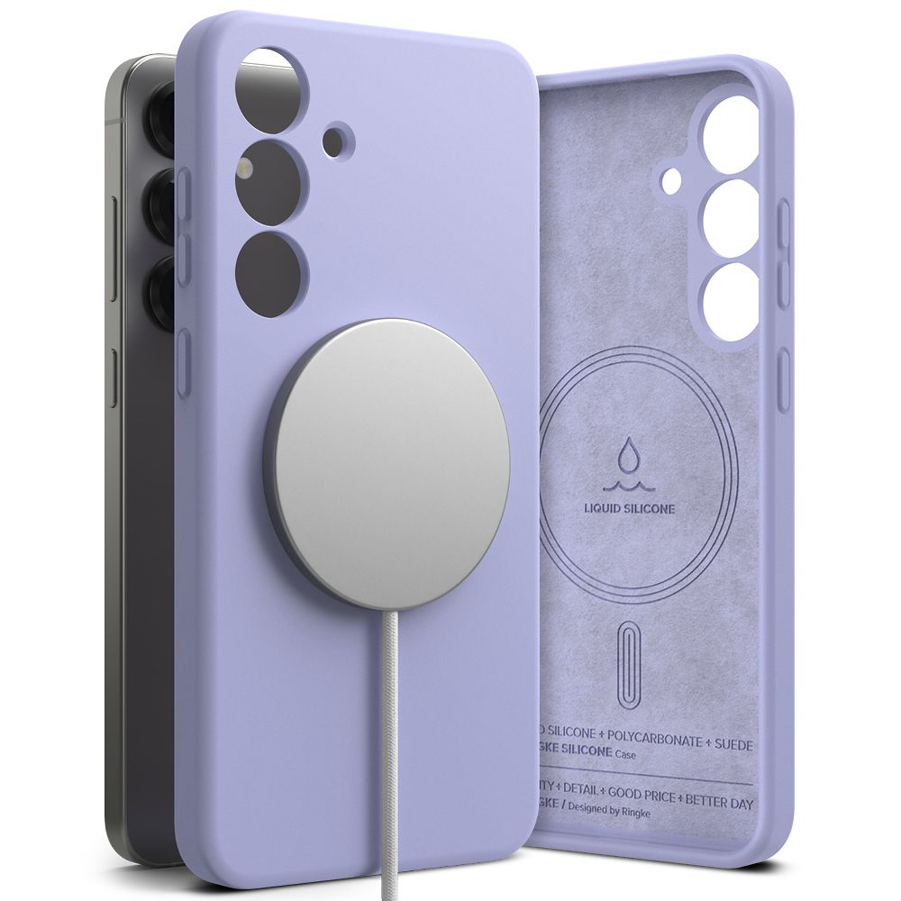 COPERTURA RINGKE SILICONE MAGNETICA MAGSAFE GALAXY S25+ PLUS LAVANDA