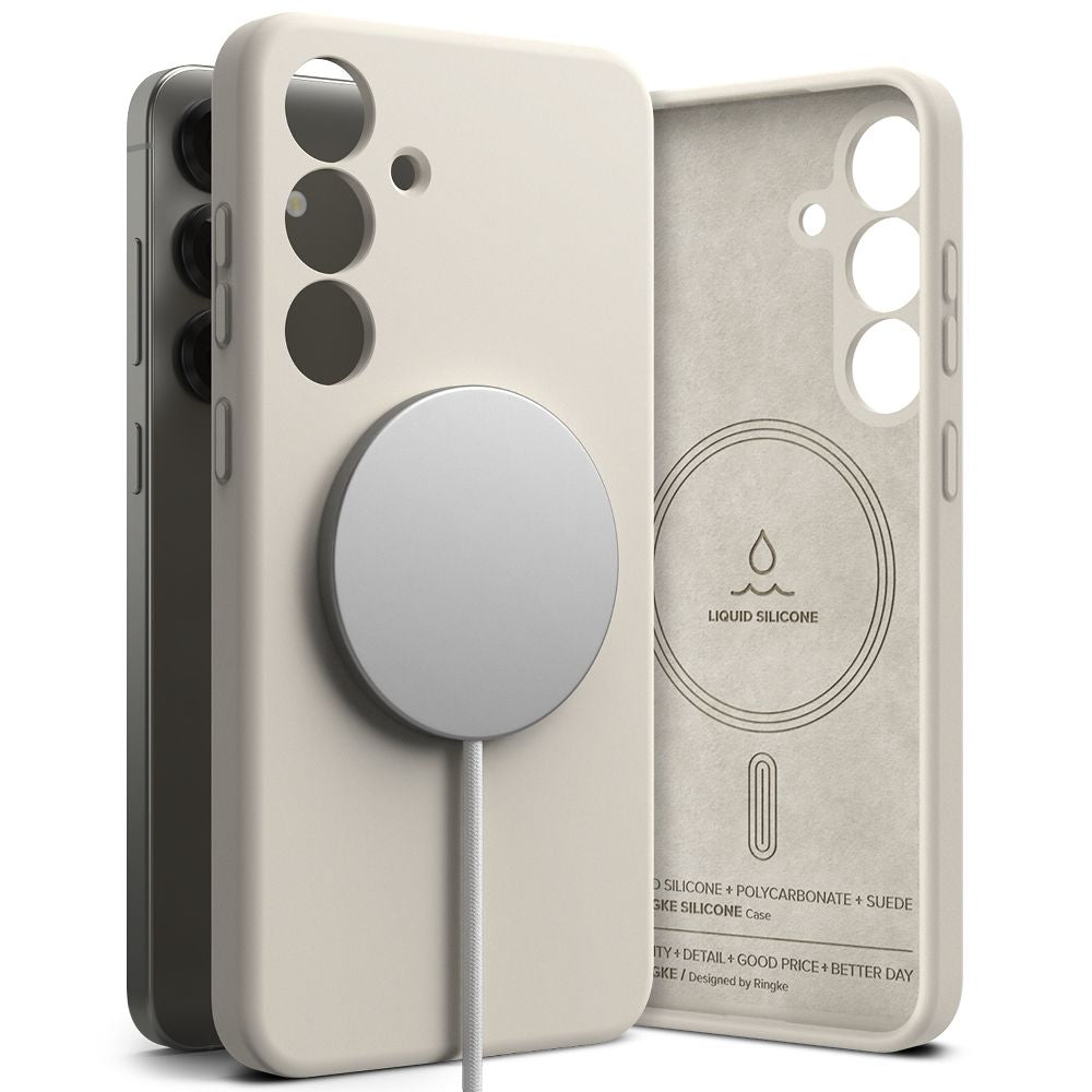 COPERTURA RINGKE SILICONE MAGNETICA MAGSAFE GALAXY S25+ PLUS STONE