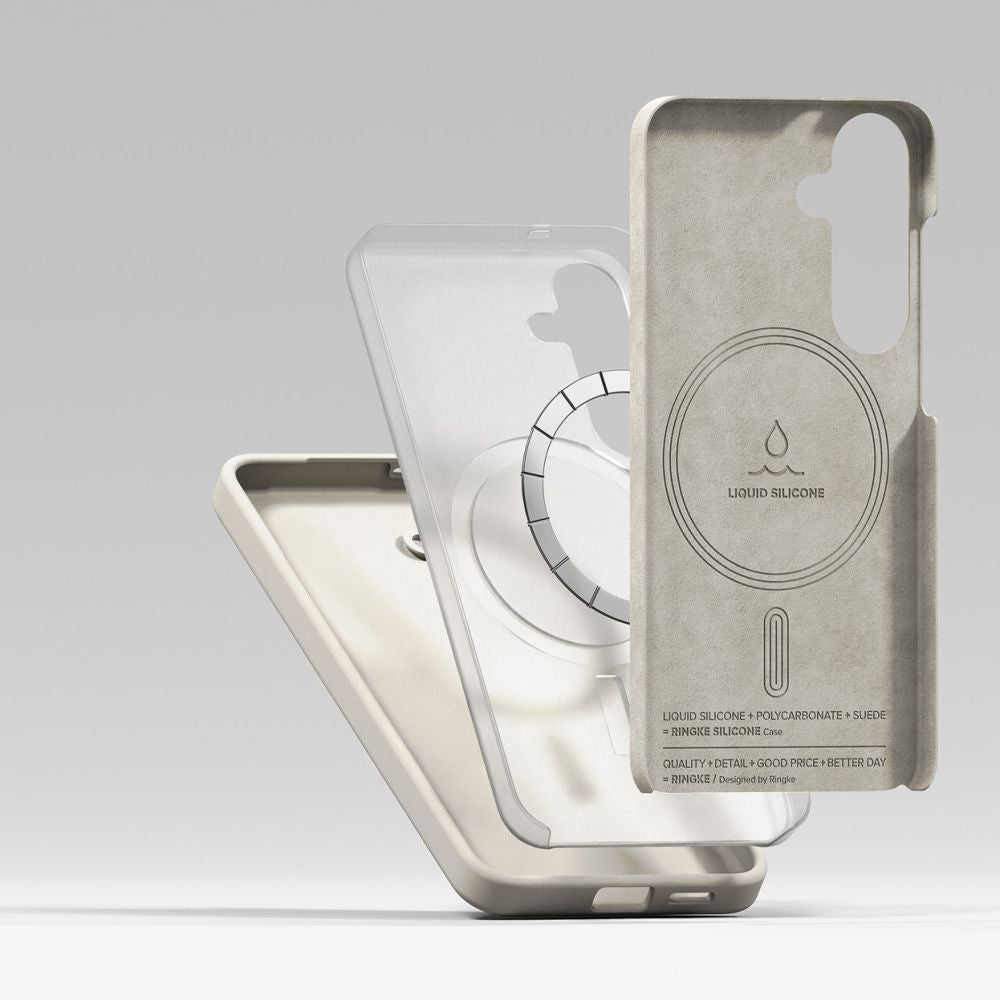COPERTURA RINGKE SILICONE MAGNETICA MAGSAFE GALAXY S25 STONE