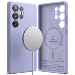 COPERTURA RINGKE SILICONE MAGNETICA MAGSAFE GALAXY S25 ULTRA LAVANDA