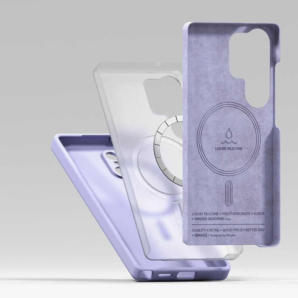 COPERTURA RINGKE SILICONE MAGNETICA MAGSAFE GALAXY S25 ULTRA LAVANDA