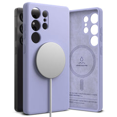 COPERTURA RINGKE SILICONE MAGNETICA MAGSAFE GALAXY S25 ULTRA LAVANDA