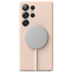 COPERTURA RINGKE SILICONE MAGNETICA MAGSAFE GALAXY S25 ULTRA PINK SAND
