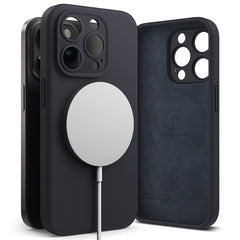 COPERTURA RINGKE SILICONE MAGNETICA MAGSAFE IPHONE 15 PRO BLU PROFONDO