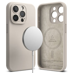 COPERTURA RINGKE SILICONE MAGNETICA MAGSAFE IPHONE 15 PRO MAX STONE