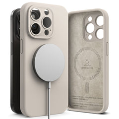 COPERTURA RINGKE SILICONE MAGNETICA MAGSAFE IPHONE 15 PRO MAX STONE