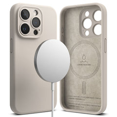 COPERTURA RINGKE SILICONE MAGNETICA MAGSAFE IPHONE 15 PRO STONE