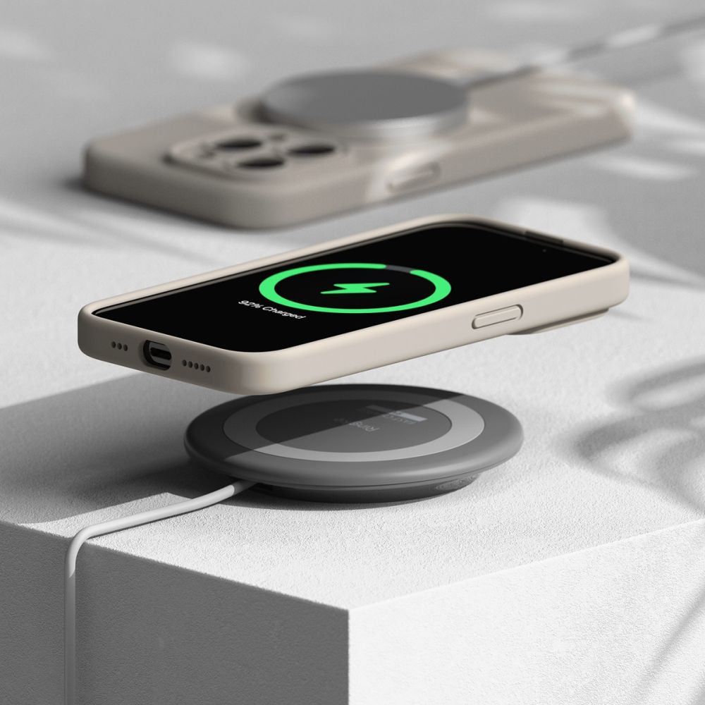 COPERTURA RINGKE SILICONE MAGNETICA MAGSAFE IPHONE 15 PRO STONE