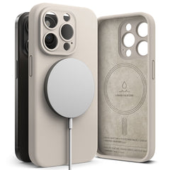 COPERTURA RINGKE SILICONE MAGNETICA MAGSAFE IPHONE 15 PRO STONE