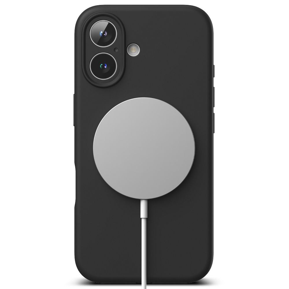 COPERTURA PER IPHONE 16 RINGKE SILICONE MAGNETICA MAGSAFE NERA
