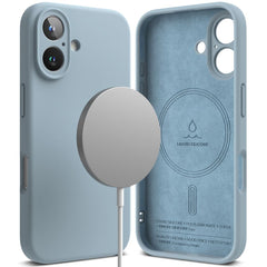COPERTURA PER IPHONE 16 RINGKE SILICONE MAGNETICA MAGSAFE BLU