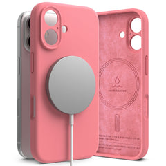 COPERTURA PER IPHONE 16 RINGKE SILICONE MAGNETICA MAGSAFE ROSA