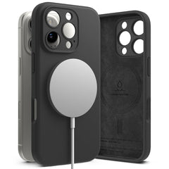 COPERTURA PER IPHONE 16 PRO RINGKE SILICONE MAGNETICO MAGSAFE NERA