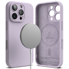 COPERTURA PER IPHONE 16 PRO RINGKE SILICONE MAGNETIC MAGSAFE LILLA CHIARO