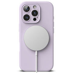 COPERTURA PER IPHONE 16 PRO RINGKE SILICONE MAGNETIC MAGSAFE LILLA CHIARO