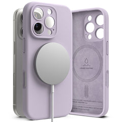COPERTURA PER IPHONE 16 PRO RINGKE SILICONE MAGNETIC MAGSAFE LILLA CHIARO