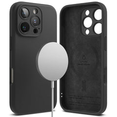 COPERTURA PER IPHONE 16 PRO MAX RINGKE SILICONE MAGNETIC MAGSAFE NERA