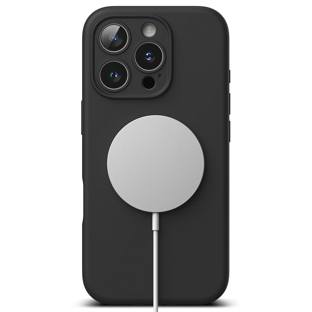 COPERTURA PER IPHONE 16 PRO MAX RINGKE SILICONE MAGNETIC MAGSAFE NERA