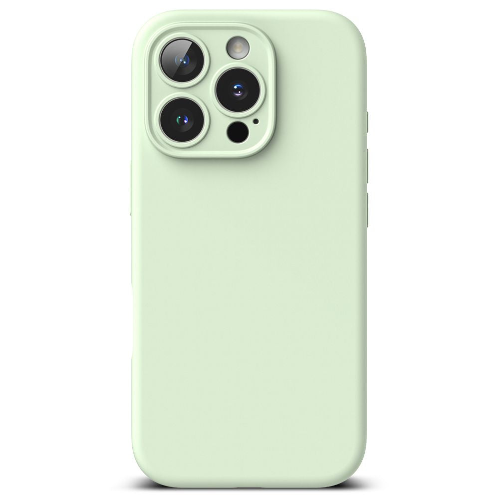COPERTURA PER IPHONE 16 PRO MAX RINGKE SILICONE MAGNETIC MAGSAFE SOFT MINT