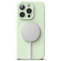 COPERTURA PER IPHONE 16 PRO MAX RINGKE SILICONE MAGNETIC MAGSAFE SOFT MINT