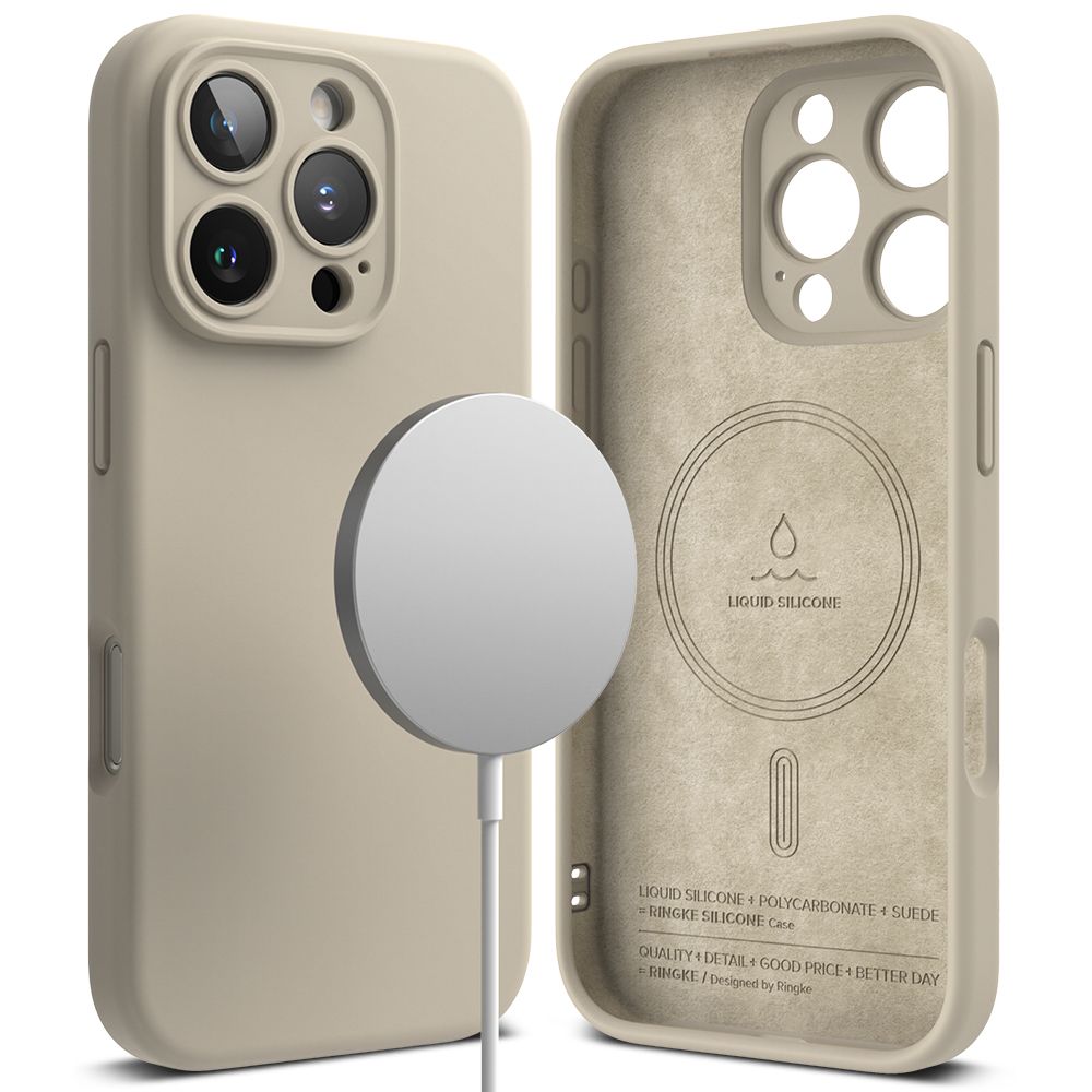 CUSTODIA PER IPHONE 16 PRO MAX RINGKE SILICONE MAGNETICA MAGSAFE STONE