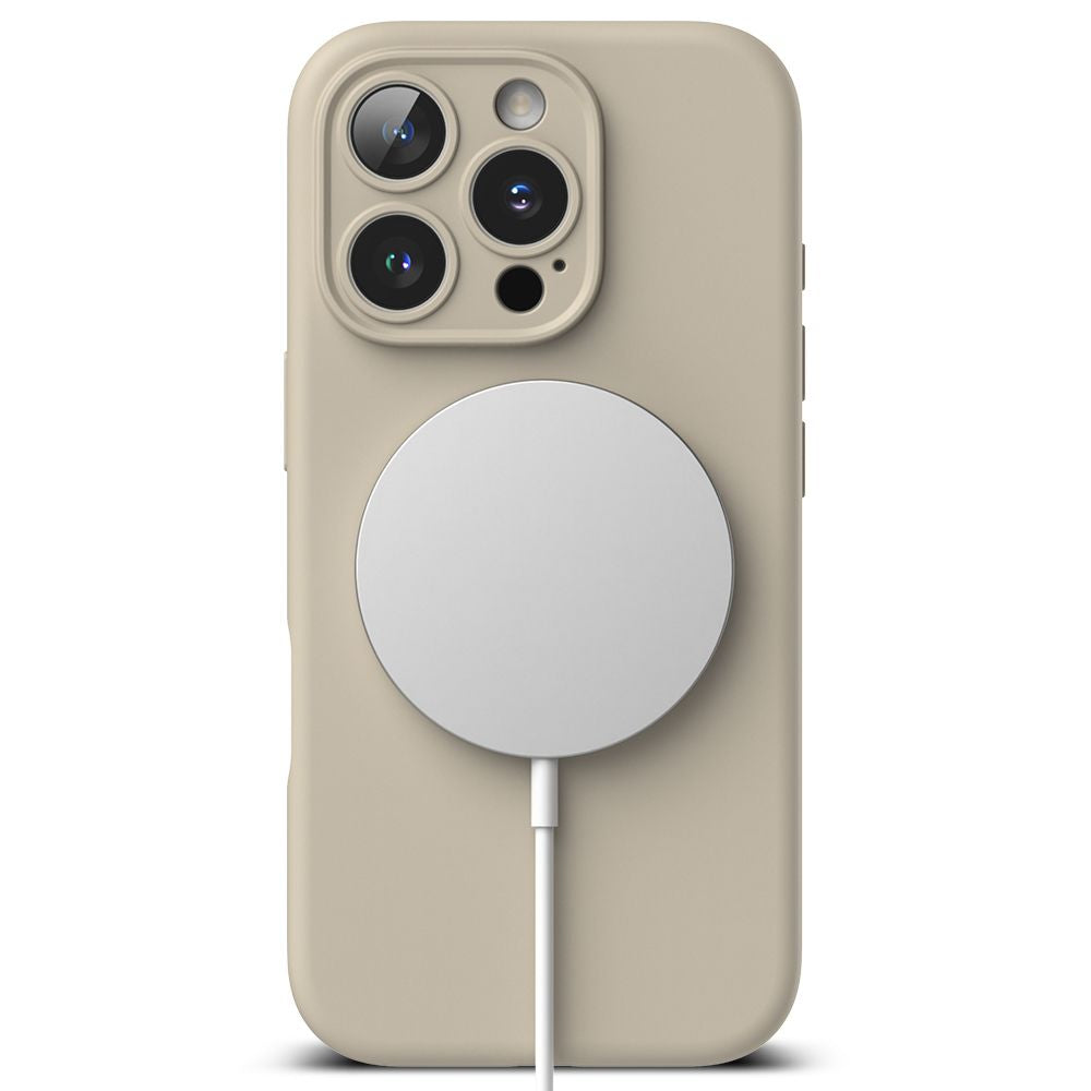 COPERTURA PER IPHONE 16 PRO RINGKE SILICONE MAGNETIC MAGSAFE STONE