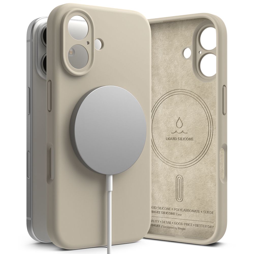 COPERTURA PER IPHONE 16 RINGKE SILICONE MAGNETICA MAGSAFE STONE