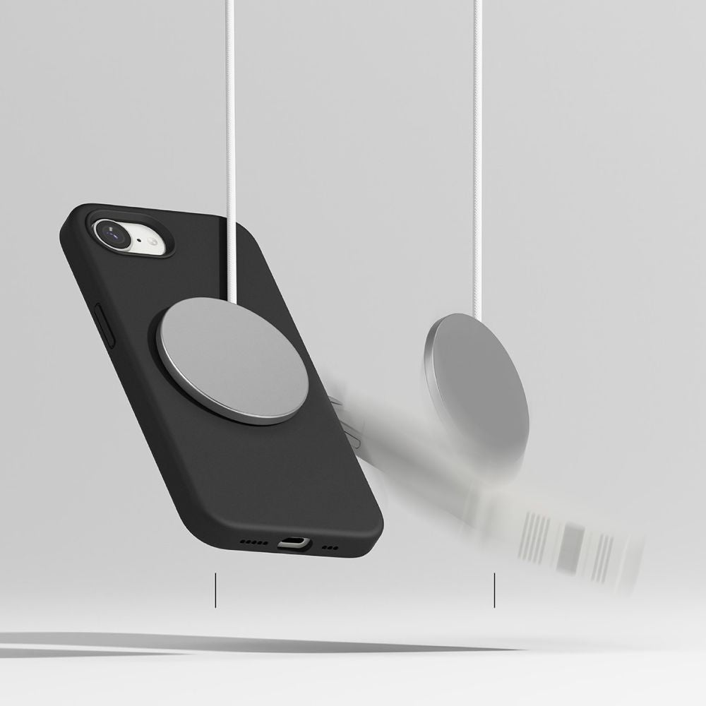 COPERTURA RINGKE SILICONE MAGNETICA MAGSAFE IPHONE 16E NERA
