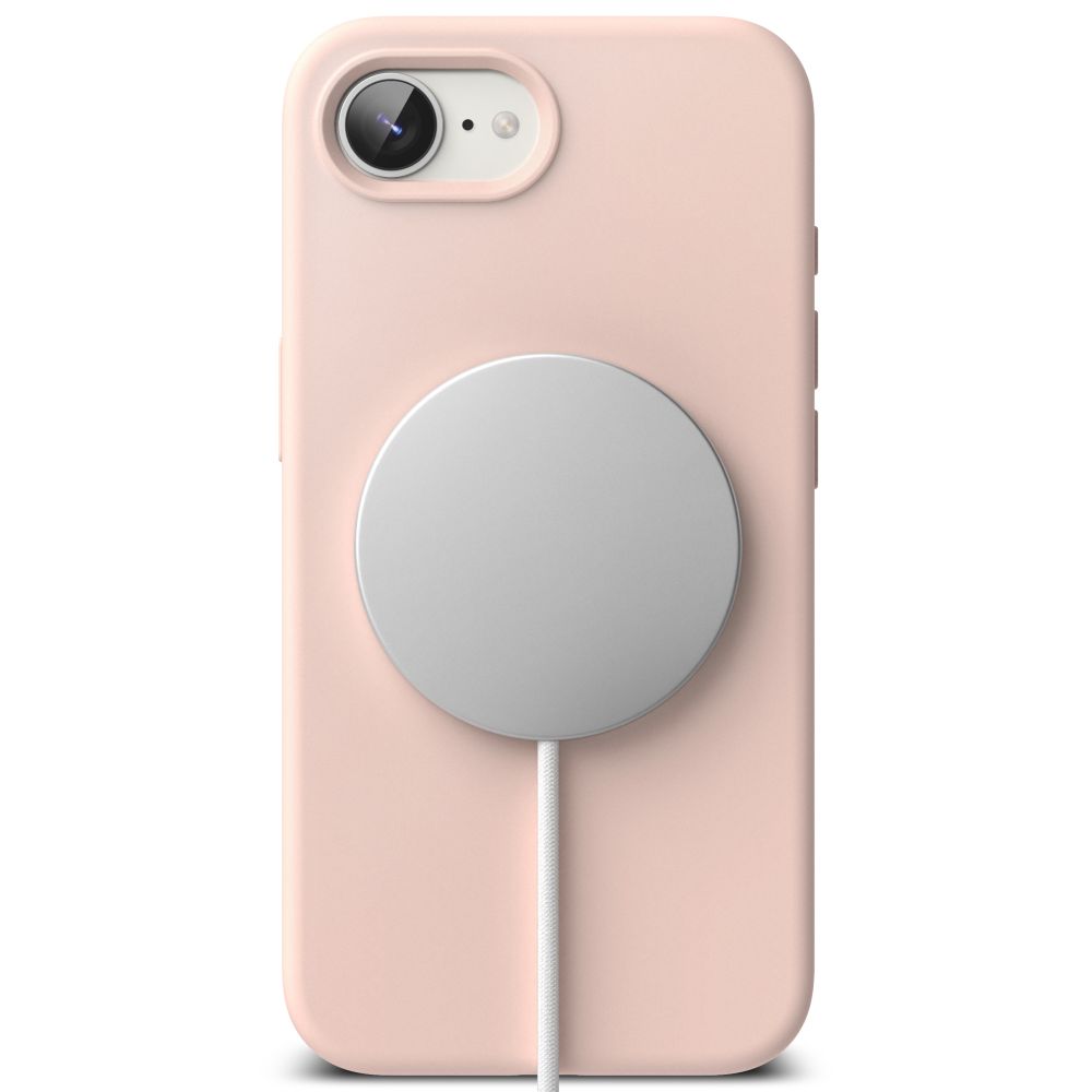 COPERTURA RINGKE SILICONE MAGNETICA MAGSAFE IPHONE 16E PINK SAND