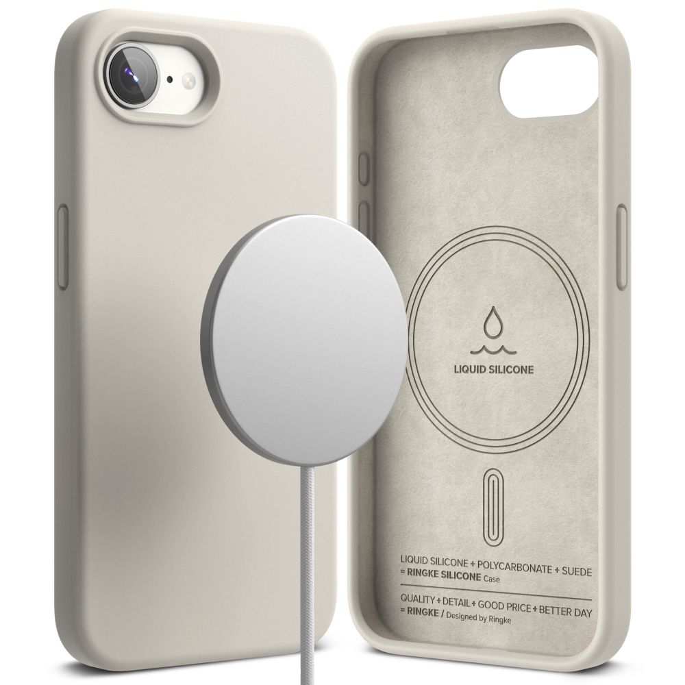 COPERTURA RINGKE SILICONE MAGNETICA MAGSAFE IPHONE 16E STONE