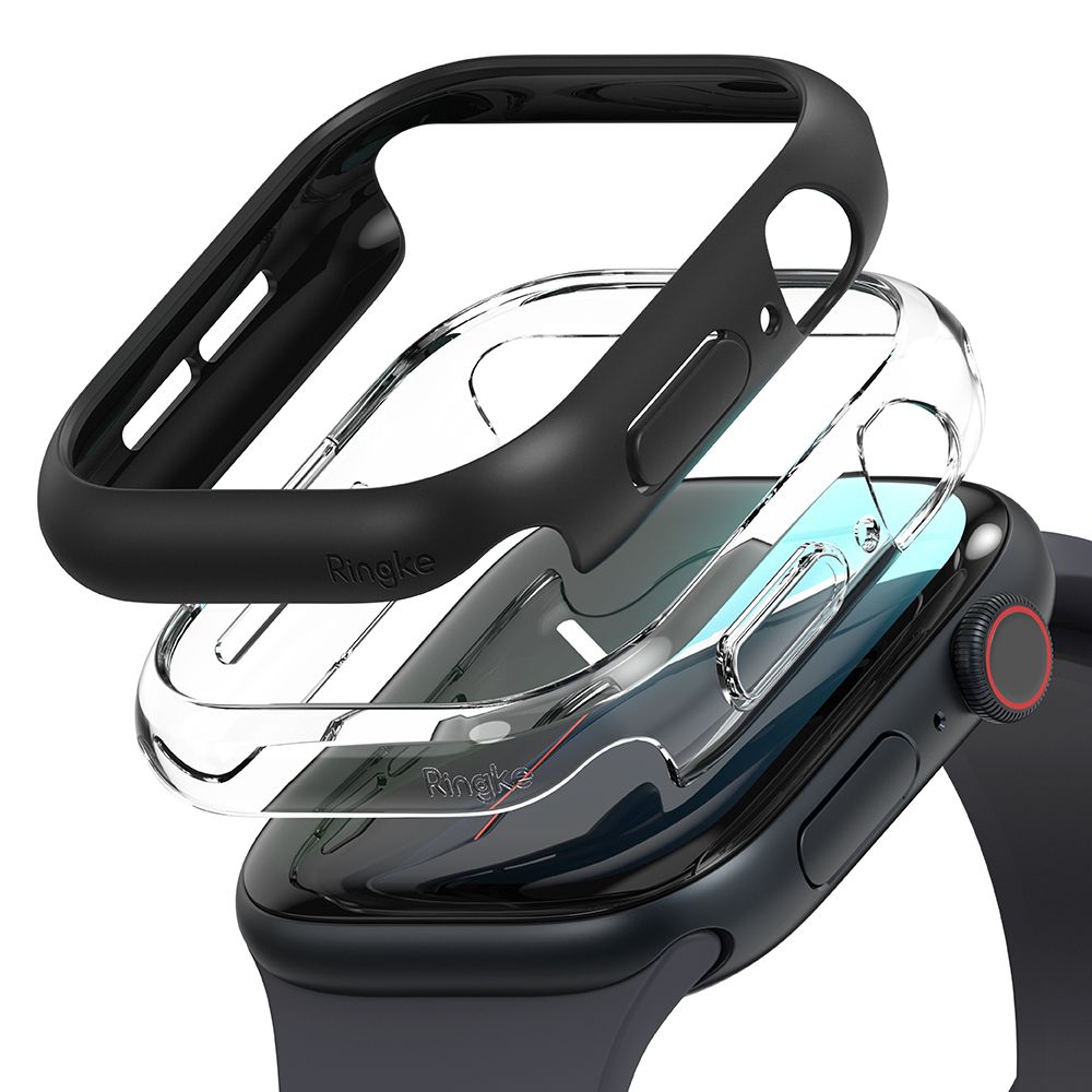 CUSTODIA RINGKE SLIM 2-PACK APPLE WATCH 10 (42 MM) TRASPARENTE E NERO OPACO