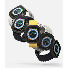 2X COVER PROTETTIVO PER APPLE WATCH ULTRA 49 MM RINGKE SLIM 2-PACK TRASPARENTE E NERO OPACO