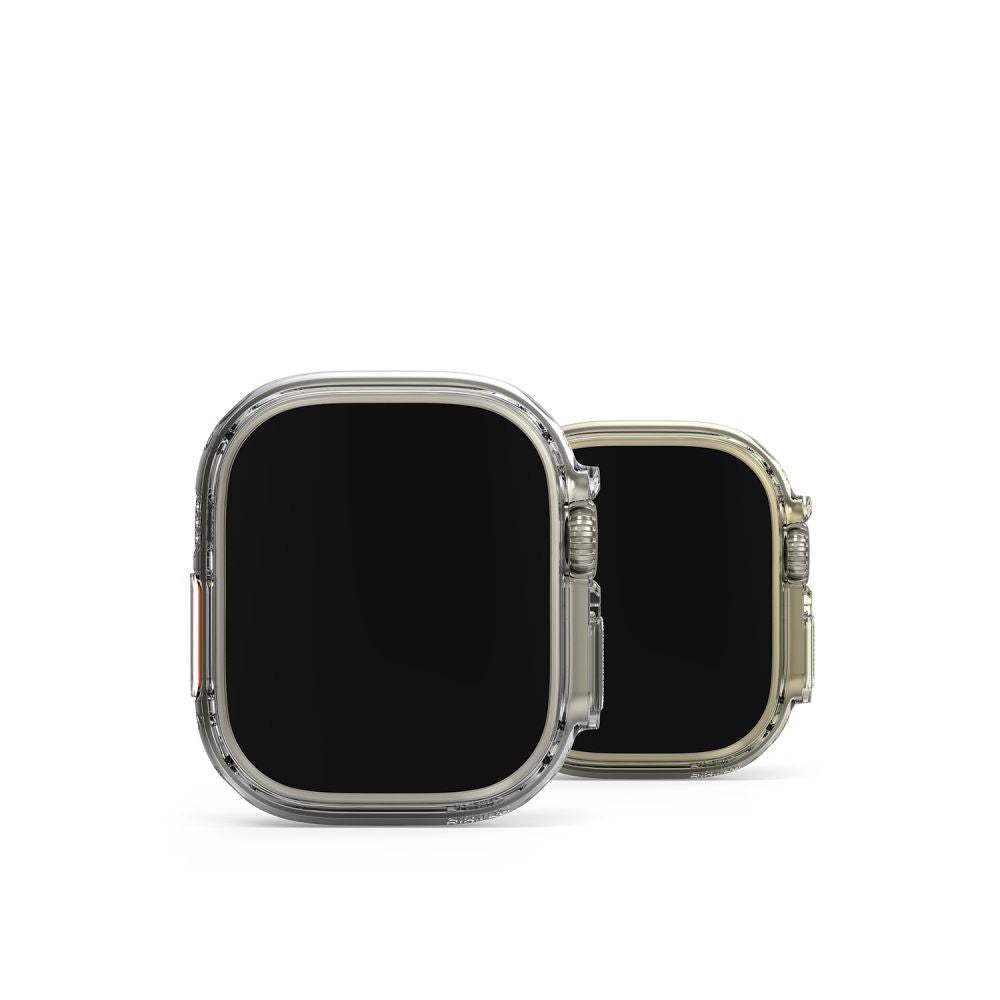 2X COVER PROTETTIVO PER APPLE WATCH ULTRA 49 MM RINGKE SLIM 2-PACK TRASPARENTE E NERO OPACO