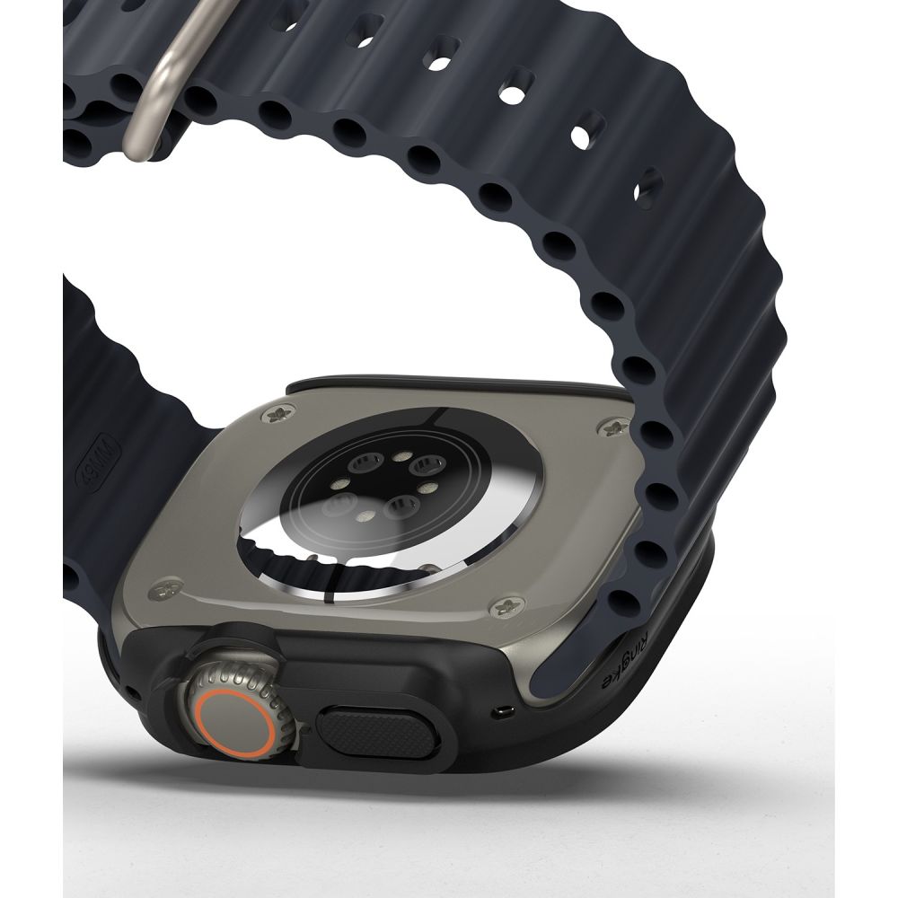 2X COVER PROTETTIVO PER APPLE WATCH ULTRA 49 MM RINGKE SLIM 2-PACK TRASPARENTE E NERO OPACO