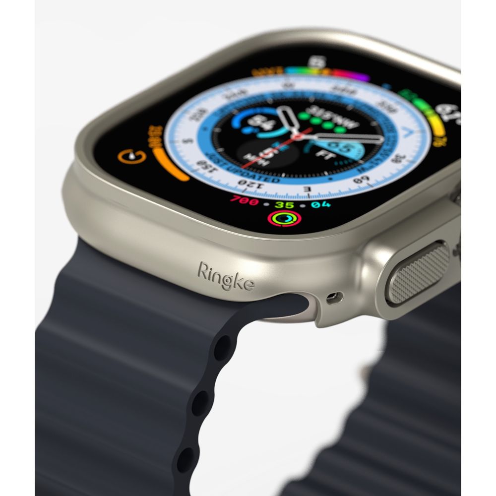 2X COVER PROTETTIVO PER APPLE WATCH ULTRA 49 MM RINGKE SLIM 2-PACK TRASPARENTE E GRIGIO TITANIO