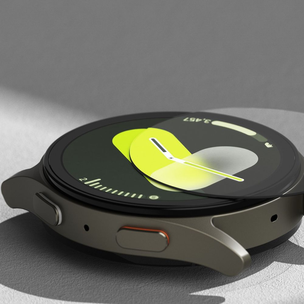 CUSTODIA PROTETTIVA CON VETRO TEMPERATO PER SAMSUNG GALAXY WATCH 7 (44 MM) RINGKE SLIM & VETRO TEMPERATO TITANIO NERO