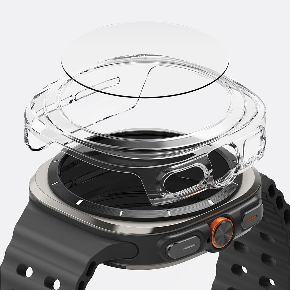CUSTODIA PROTETTIVA CON VETRO TEMPERATO PER SAMSUNG GALAXY WATCH ULTRA (47 MM) RINGKE SLIM & VETRO TEMPERATO TRASPARENTE