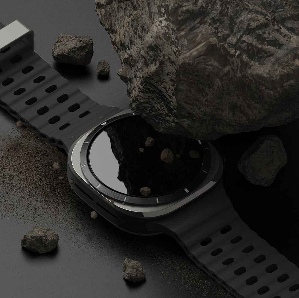 CUSTODIA PROTETTIVA CON VETRO TEMPERATO PER SAMSUNG GALAXY WATCH ULTRA (47 MM) RINGKE SLIM & VETRO TEMPERATO TRASPARENTE