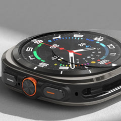 CUSTODIA PROTETTIVA CON VETRO TEMPERATO PER SAMSUNG GALAXY WATCH ULTRA (47 MM) RINGKE SLIM & VETRO TEMPERATO TITANIO NERO