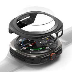 CUSTODIA PROTETTIVA CON VETRO TEMPERATO PER SAMSUNG GALAXY WATCH ULTRA (47 MM) RINGKE SLIM & VETRO TEMPERATO TITANIO NERO