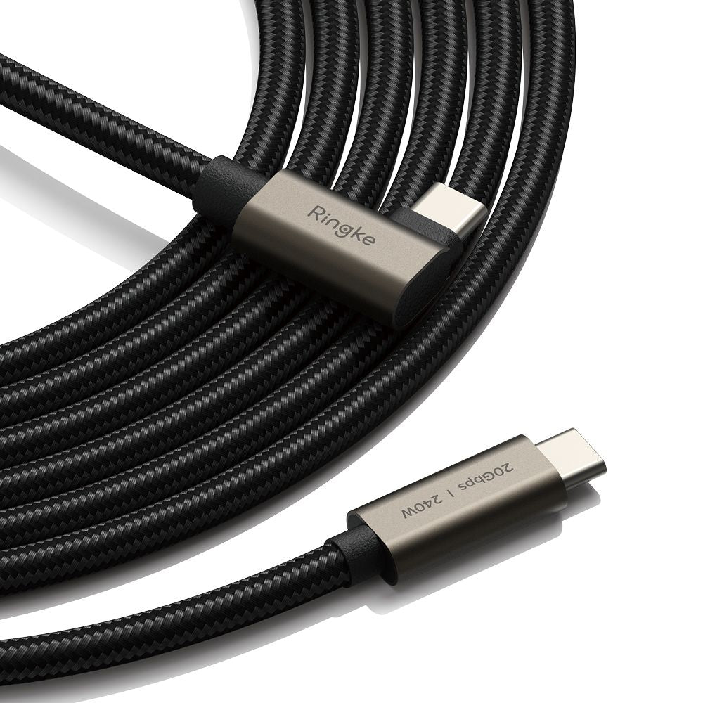 RINGKE CAVO USB 3.2 GEN 2X2 TYPE-C A 90 GRADI PD240W 100CM NERO