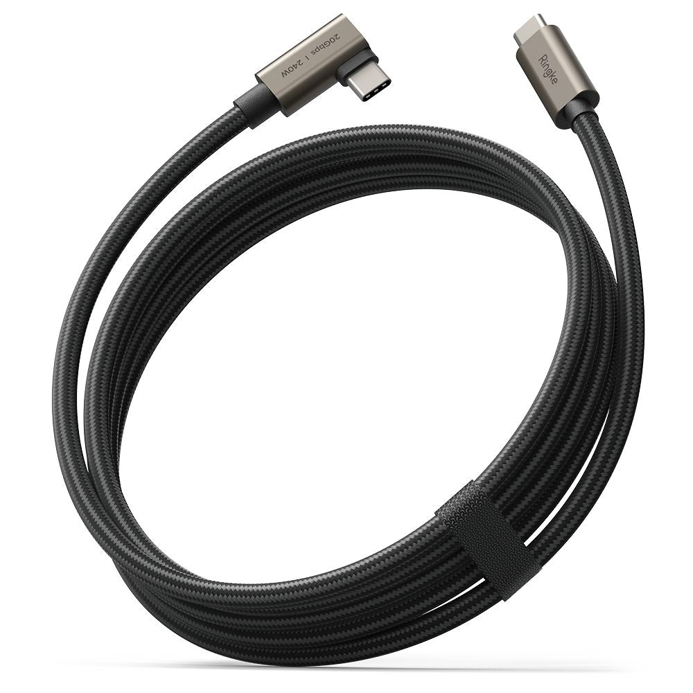 CAVO RINGKE USB 3.2 GEN 2X2 TYPE-C 90 GRADI PD240W 200CM NERO