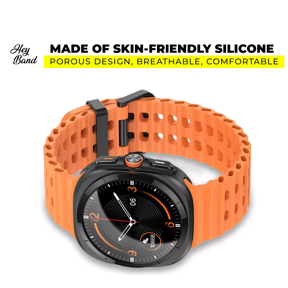 BRACCIALE IN SILICONE PER SAMSUNG GALAXY WATCH ULTRA (47 MM) HEYBAND SPORTY VERDE OLIVA