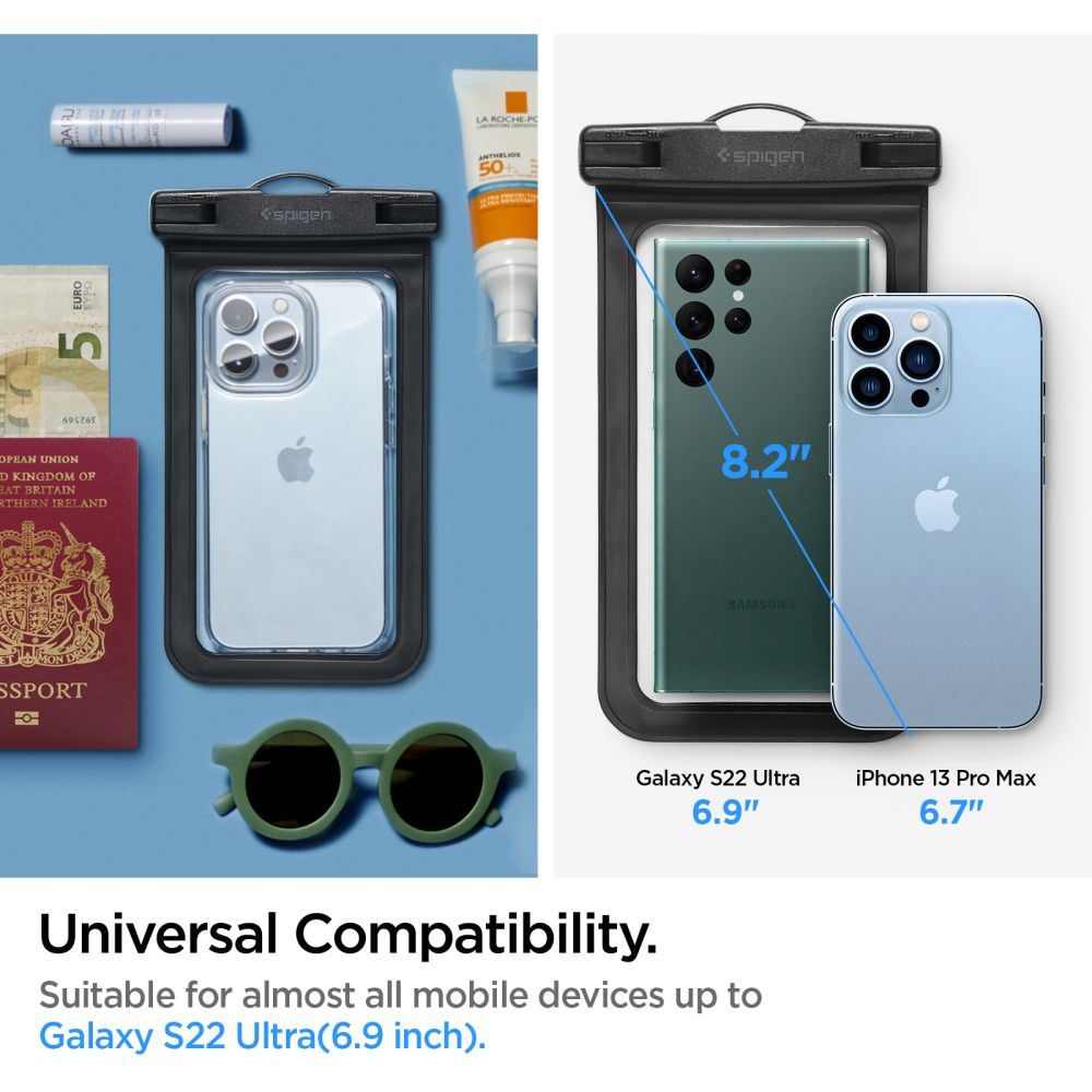 CUSTODIA IMPERMEABILE SPIGEN A601 CASE UNIVERSALE NERA