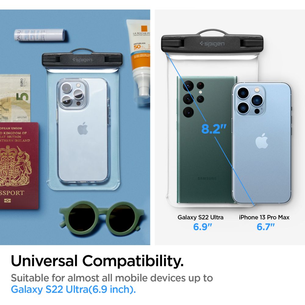 CUSTODIA IMPERMEABILE SPIGEN A601 CASE UNIVERSALE CRYSTAL CLEAR