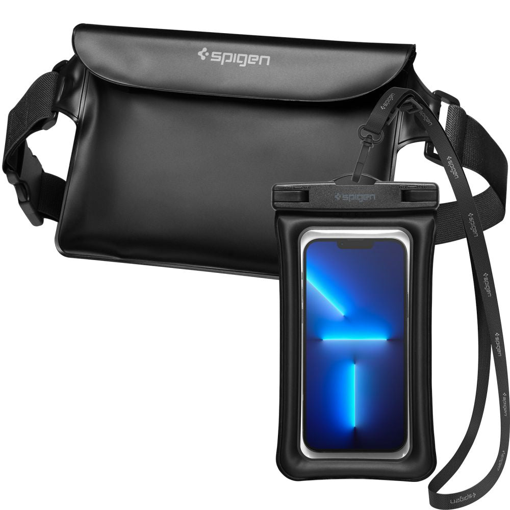 CUSTODIA IMPERMEABILE SPIGEN A621 CASE UNIVERSALE IMPERMEABILE & BORSA IN LIFE NERA