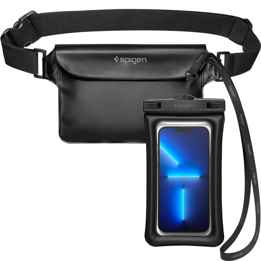 CUSTODIA IMPERMEABILE SPIGEN A621 CASE UNIVERSALE IMPERMEABILE & BORSA IN LIFE NERA