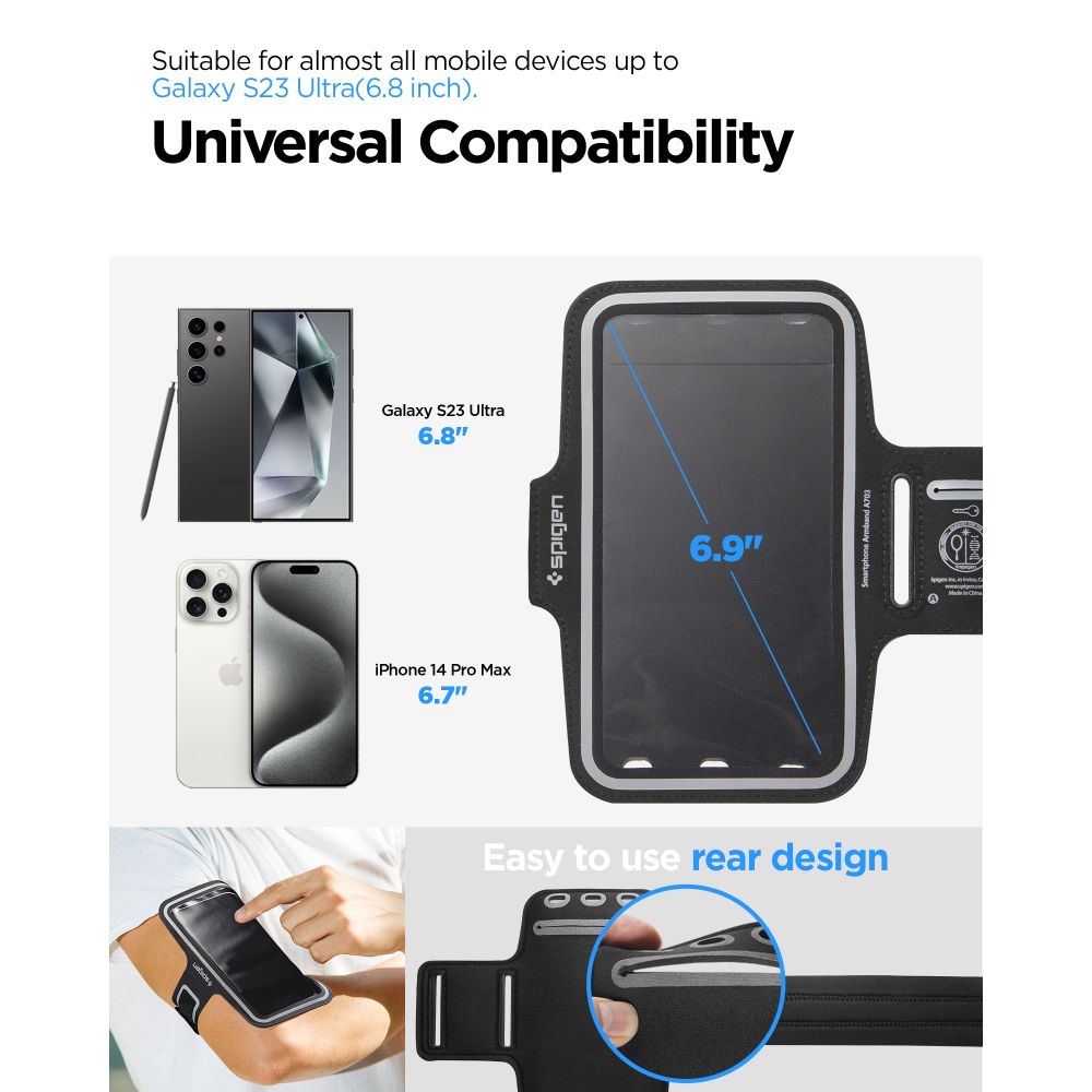 CUSTODIA SPORTIVA PER SPALLA SPIGEN A703 DYNAMIC SHIELD ARMBAND NERA