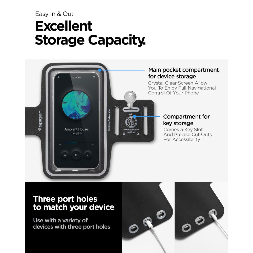 CUSTODIA SPORTIVA PER SPALLA SPIGEN A703 DYNAMIC SHIELD ARMBAND NERA