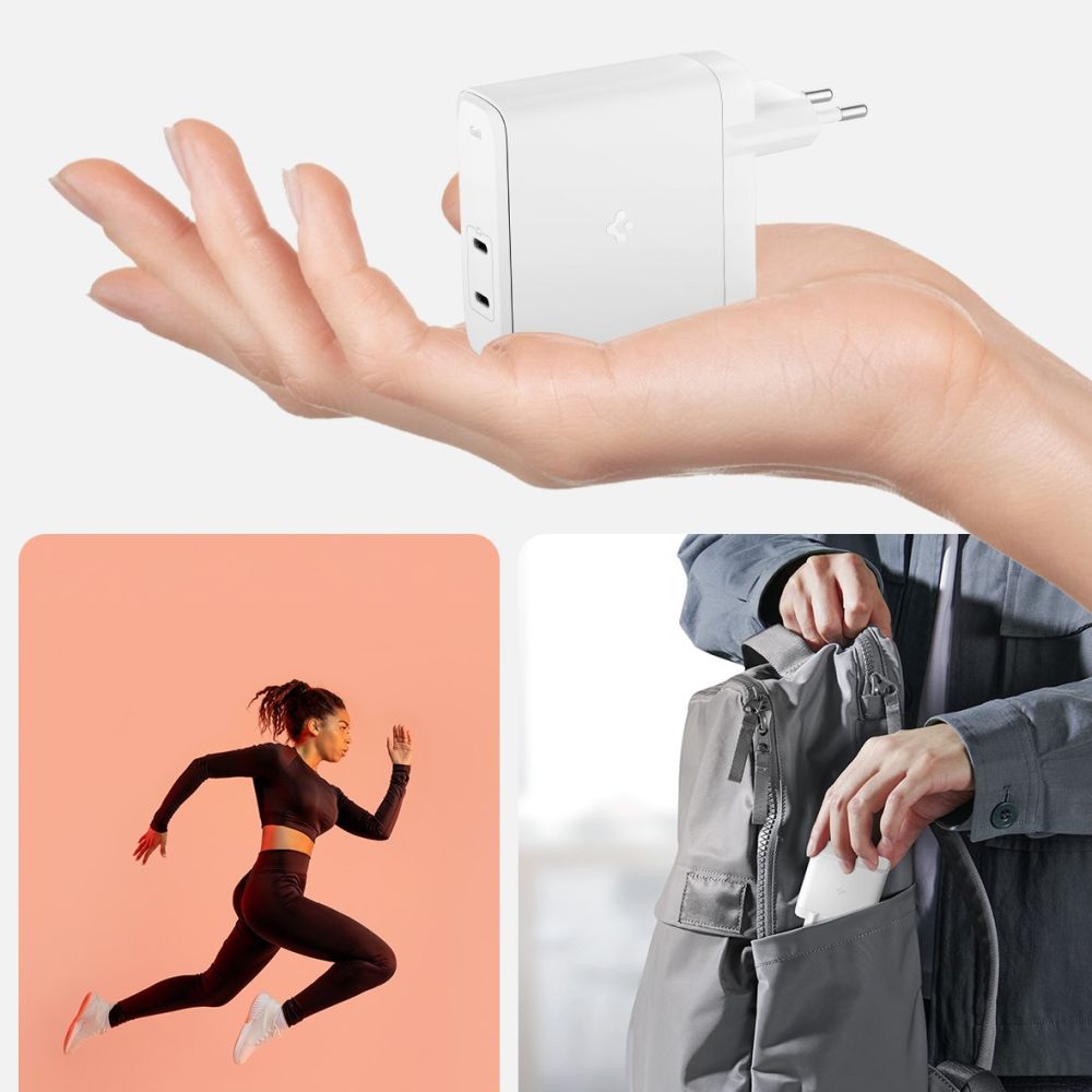 SPIGEN ARCSTATION PRO GAN-1402 CARICATORE DI RETE A 2 PORTE 140W BIANCO